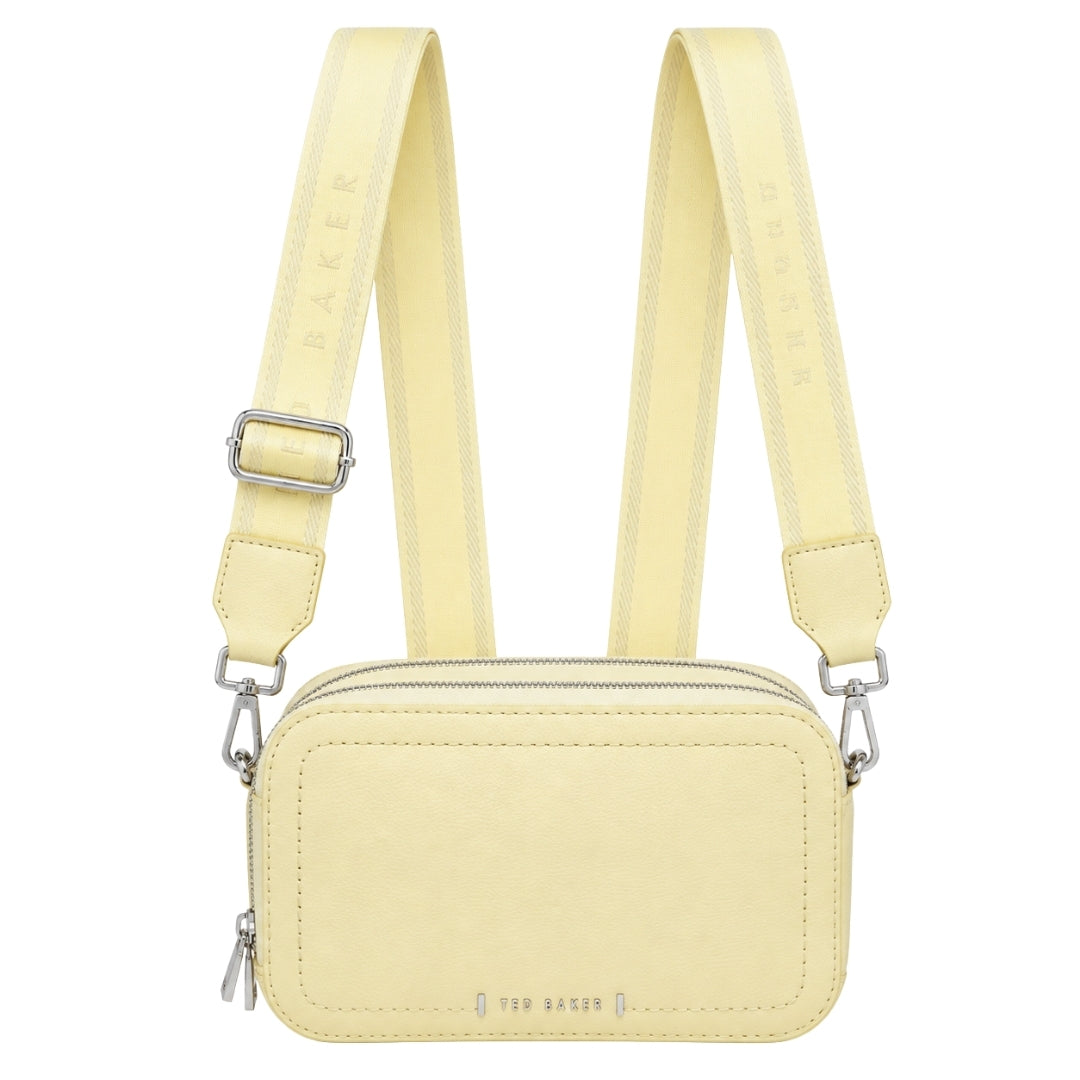 Ted Baker Linzie Webbing Leather Small Crossbody Light Yellow Camera Bag