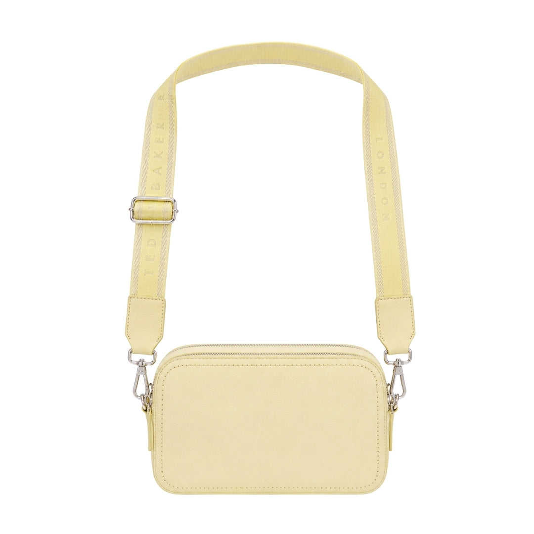 Ted Baker Linzie Webbing Leather Small Crossbody Light Yellow Camera Bag