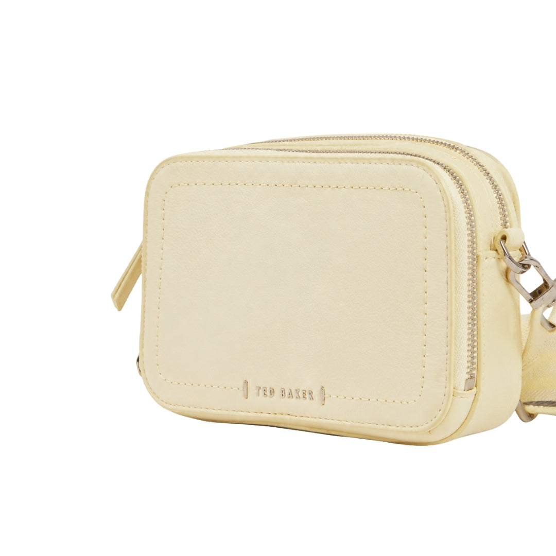 Ted Baker Linzie Webbing Leather Small Crossbody Light Yellow Camera Bag
