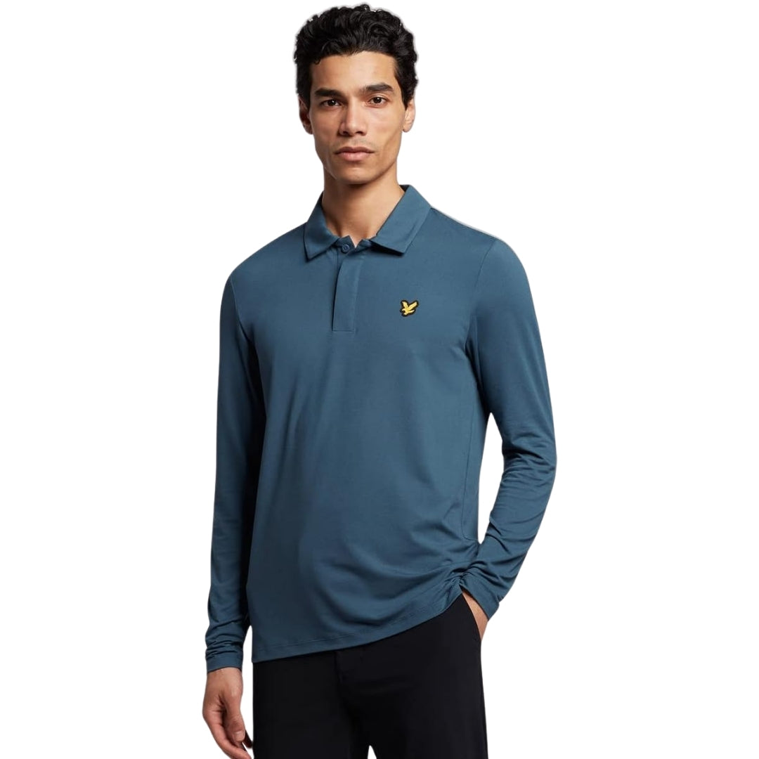 Lyle & Scott Concealed Button LS Polo Blue S