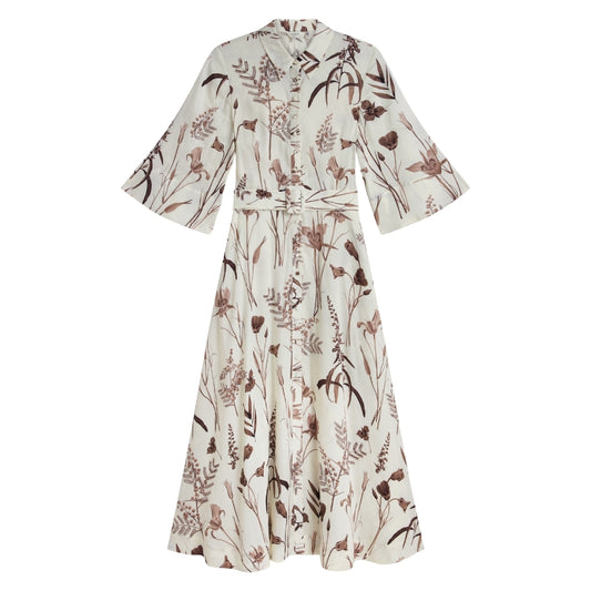 Ted Baker WMD LUWISA Linen Silk Pleated Midi Dress 4