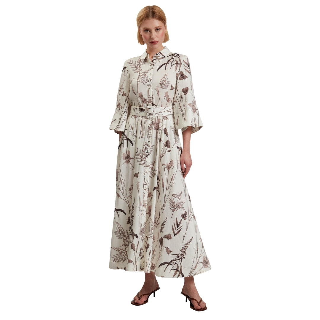 Ted Baker WMD LUWISA Linen Silk Pleated Midi Dress 4