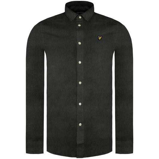 Lyle & Scott Long Sleeve Multi Yarn Brushed Cotton Trek Green Shirt S