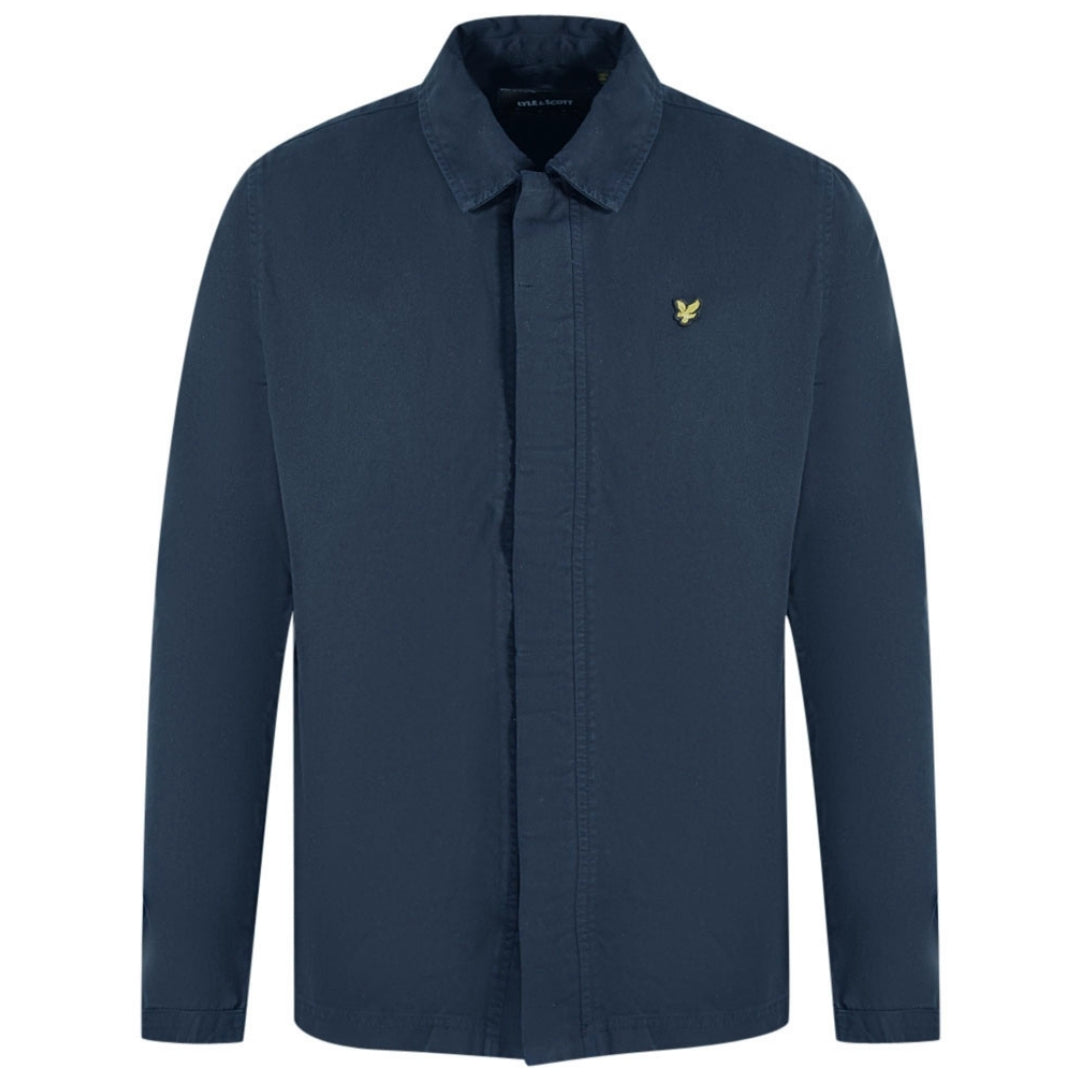 Lyle & Scott Washed Drill Overshirt Navy Blue Jacket