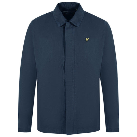 Lyle & Scott Washed Drill Overshirt Navy Blue Jacket