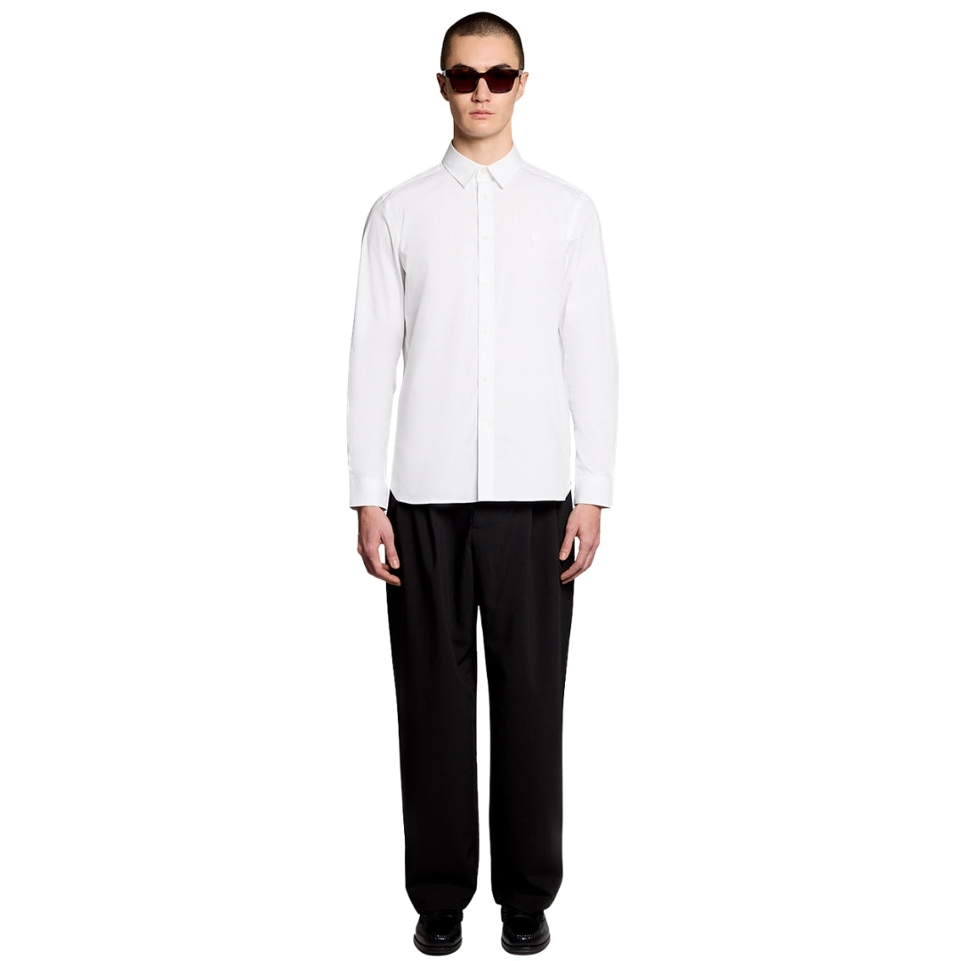 Lyle & Scott White Tonal Easy Care Poplin Shirt S