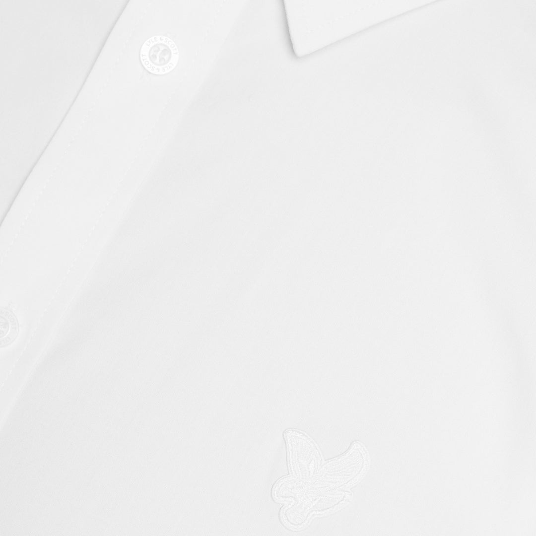 Lyle & Scott White Tonal Easy Care Poplin Shirt S