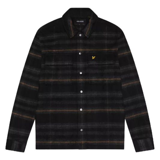 Lyle & Scott Brushed Tartan Jet Black Overshirt Jacket S