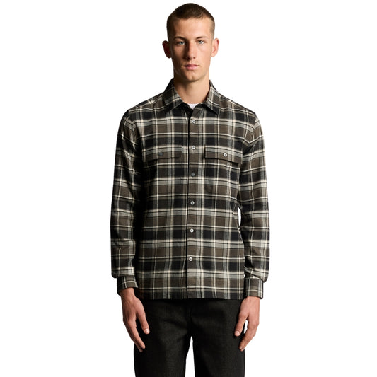 Lyle & Scott Black Brushed Cotton Check Shirt XS