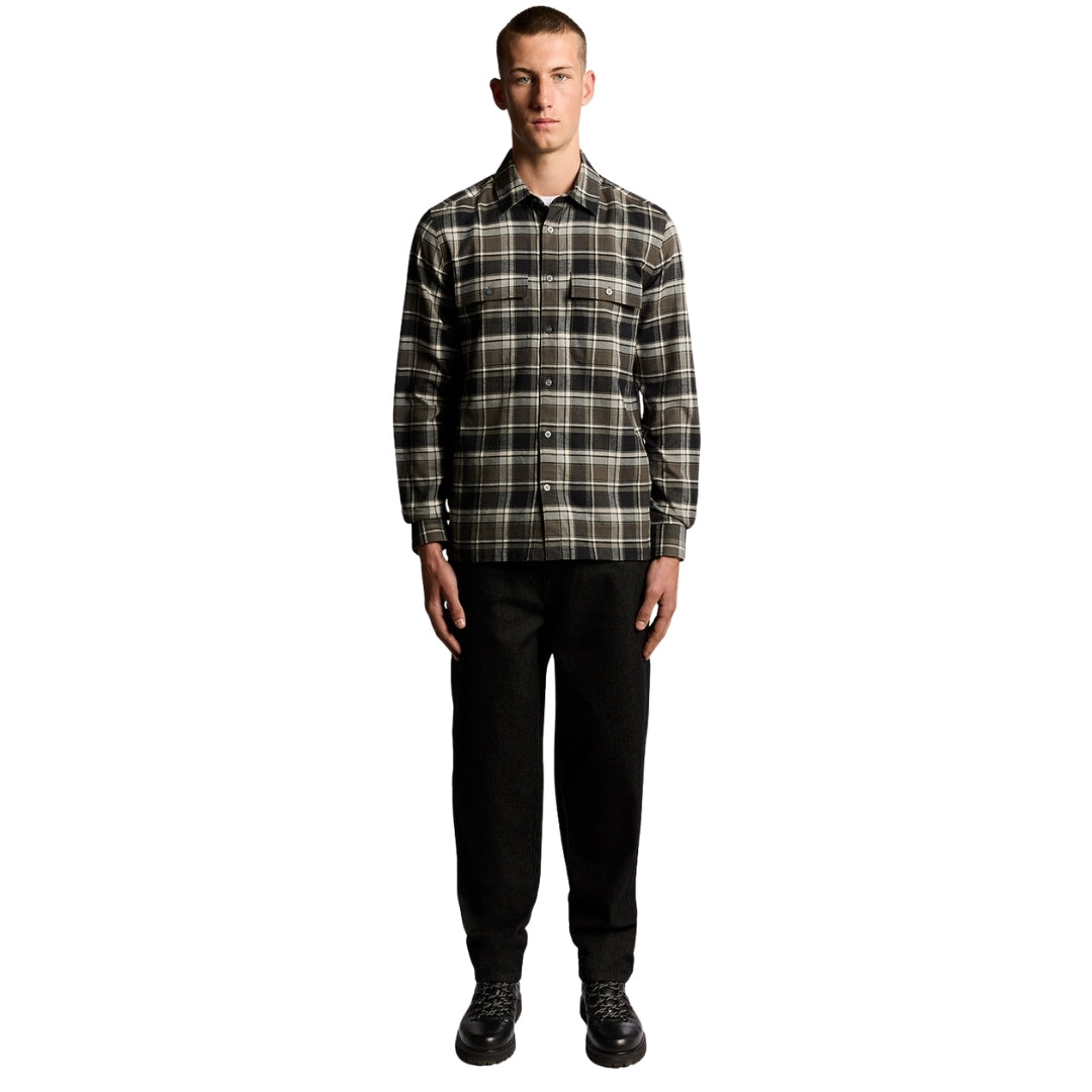 Lyle & Scott Black Brushed Cotton Check Shirt XS