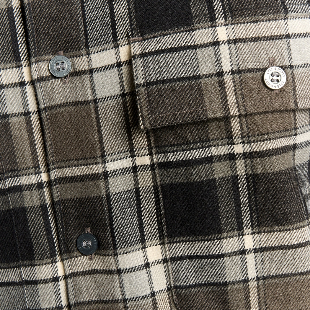 Lyle & Scott Black Brushed Cotton Check Shirt XS