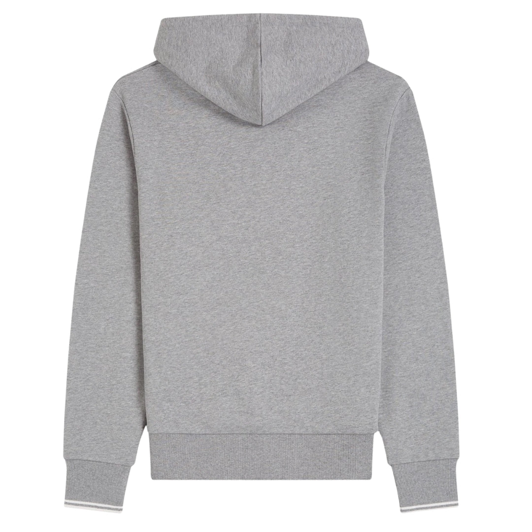 Fred Perry Tipped Grey Marl Hoodie XS