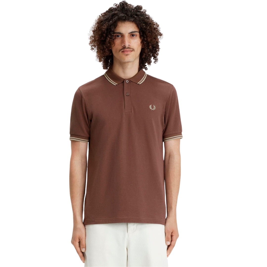 Fred Perry Twin Tipped Warm Brick Polo Shirt XS