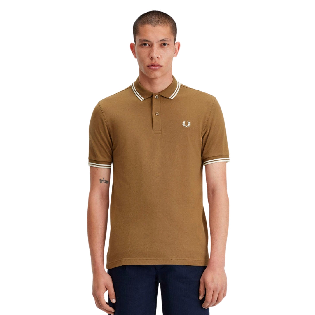 Fred Perry Twin Tipped Shaded Stone Polo Shirt XS
