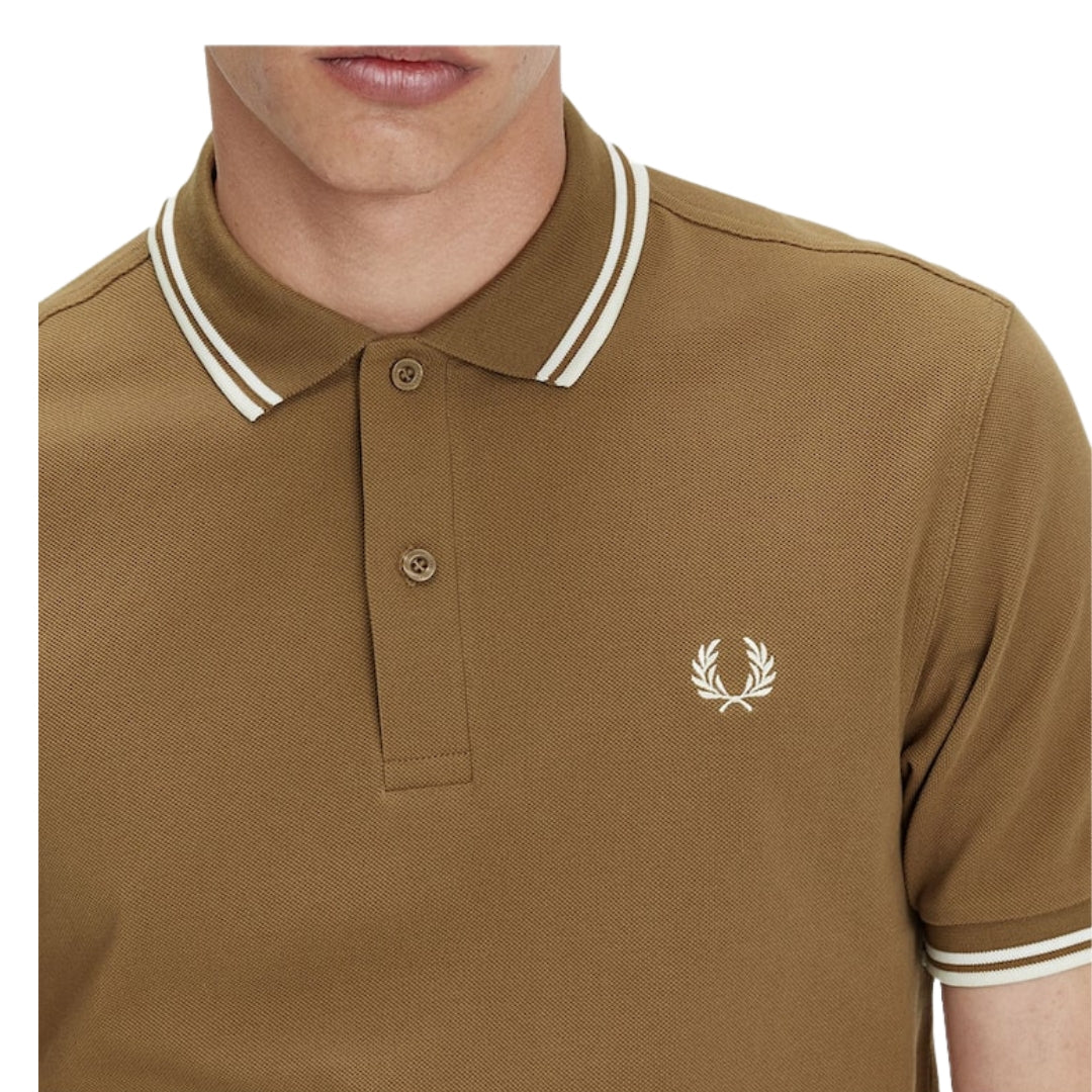 Fred Perry Twin Tipped Shaded Stone Polo Shirt XS