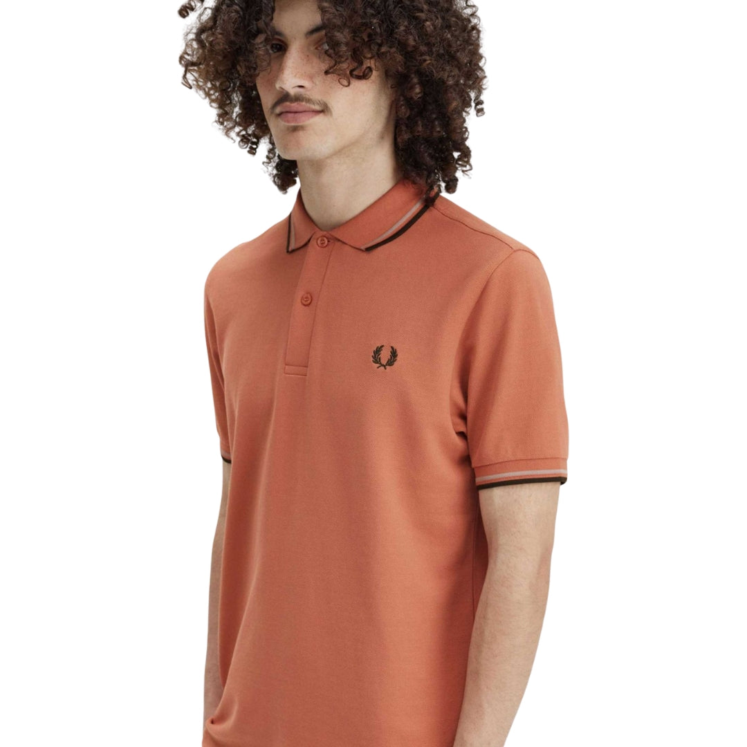 Fred Perry Twin Tipped Rust Polo Shirt XS