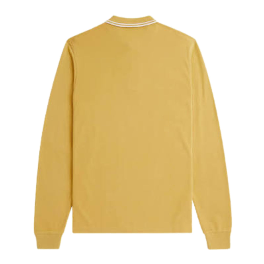 Fred Perry Black Twin Tipped Collar Honeycomb Long Sleeve Polo Shirt XS