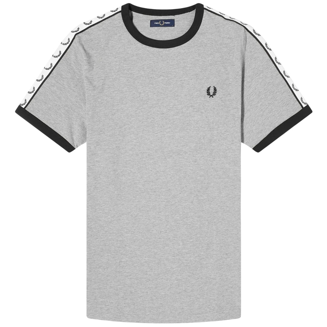 Fred Perry Taped Ringer Steel Marl T-Shirt XS