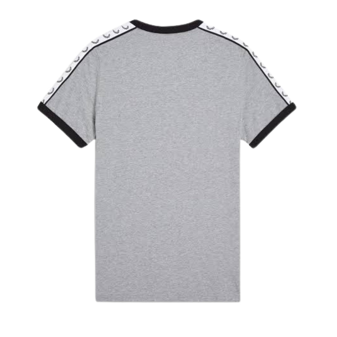 Fred Perry Taped Ringer Steel Marl T-Shirt XS