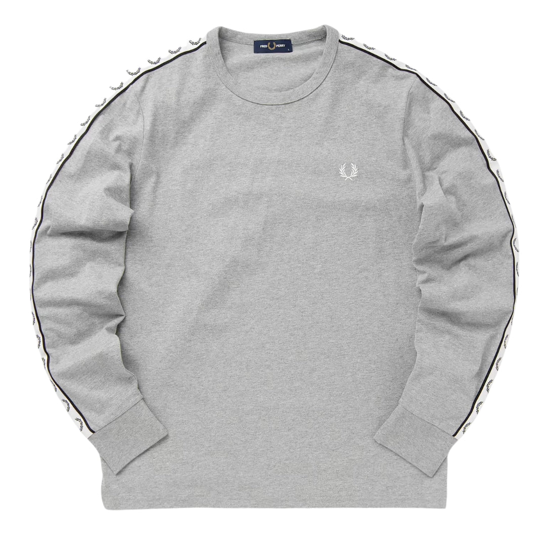Fred Perry Taped Long Sleeve Steel Marl T-Shirt XS