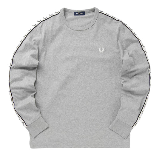 Fred Perry Taped Long Sleeve Steel Marl T-Shirt XS