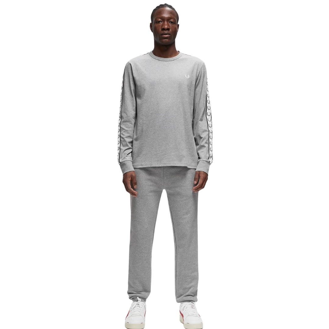 Fred Perry Taped Long Sleeve Steel Marl T-Shirt XS