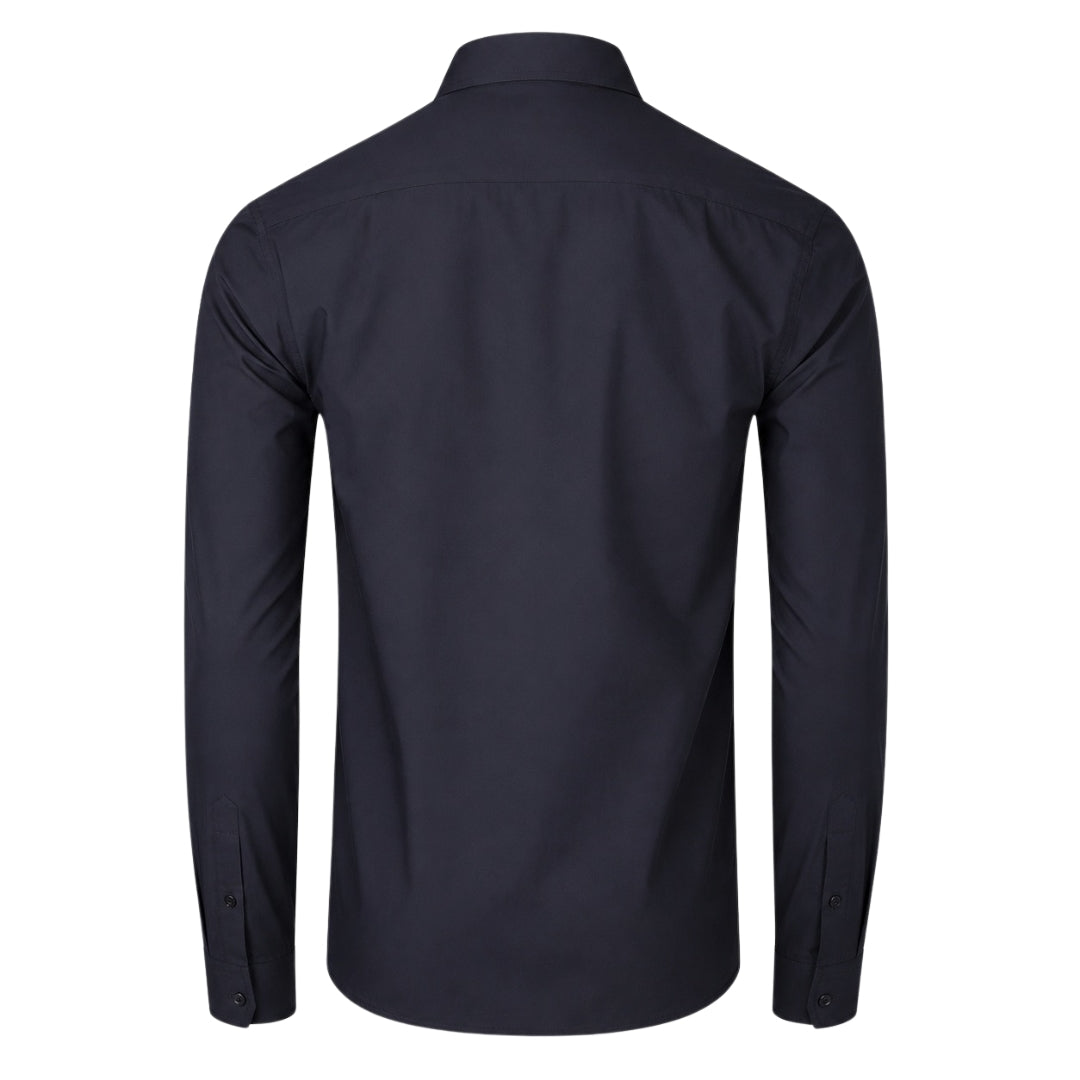 Fred Perry Plain Black Long Sleeve Oxford Shirt S