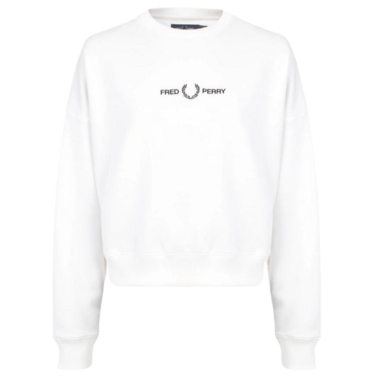 Fred Perry Branded Logo Snow White Sweatshirt XXL