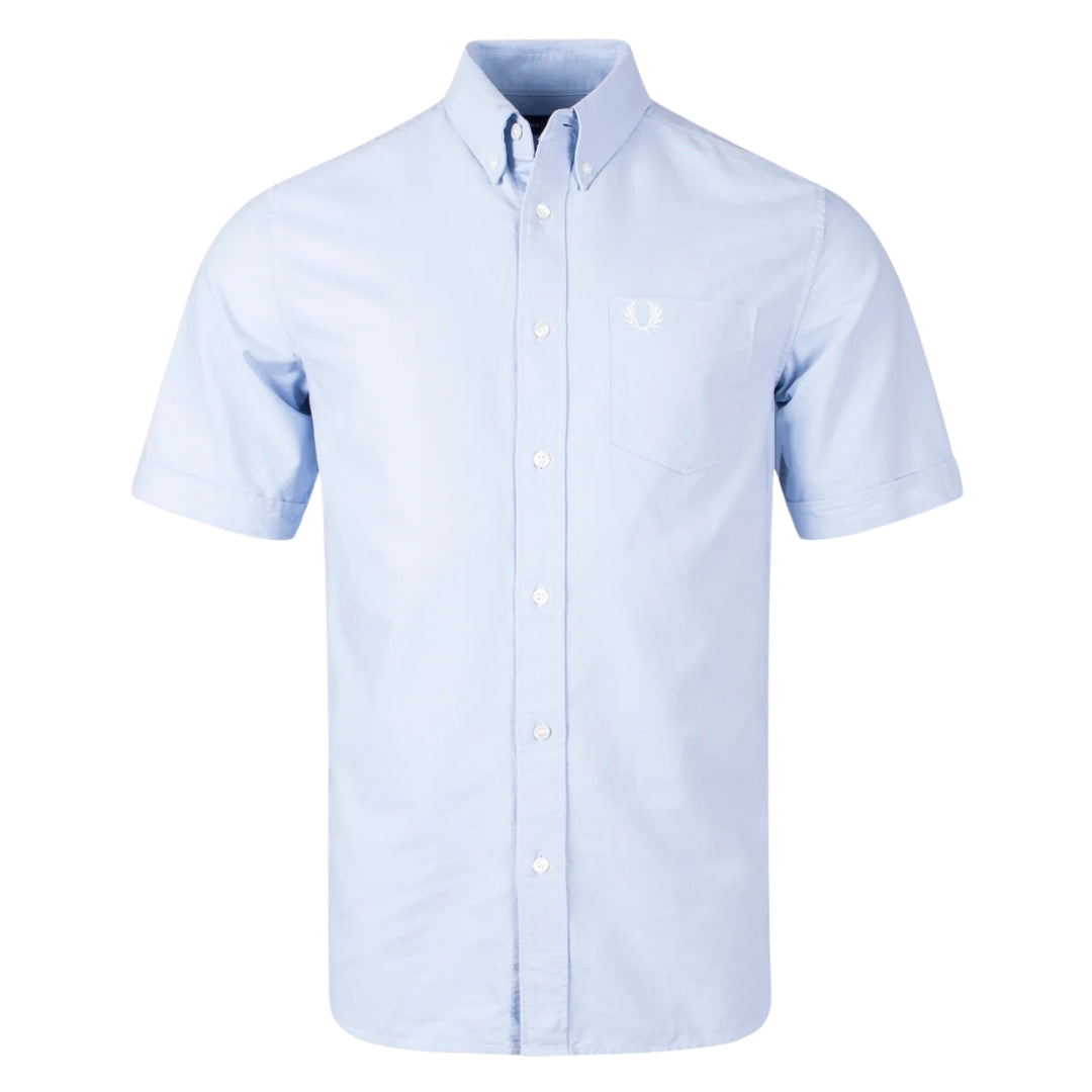 Fred Perry Short Sleeve Light Smoke Oxford Shirt XS