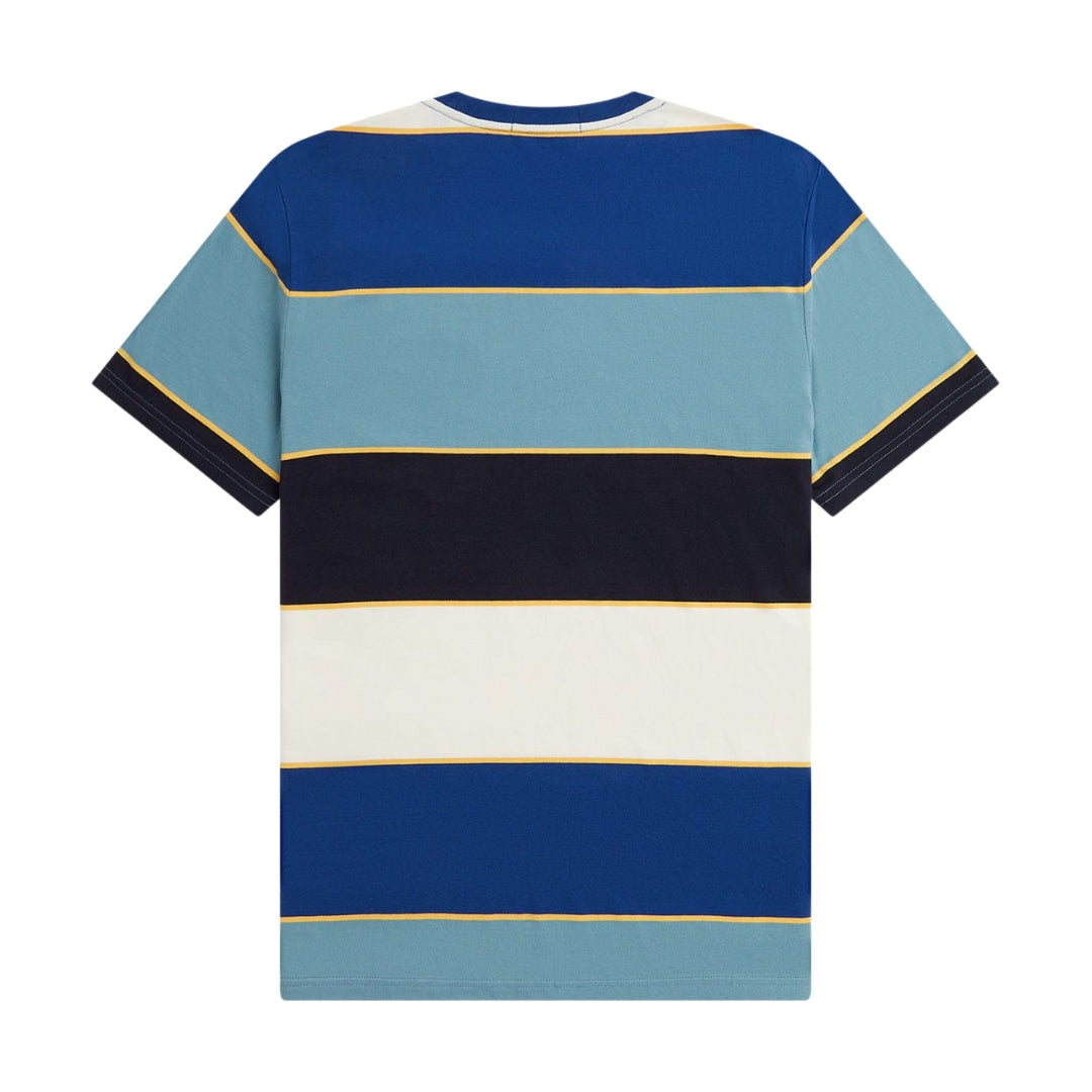 FRED PERRY M5608 N11 ASH BLUE BOLD STRIPE T-SHIRT M