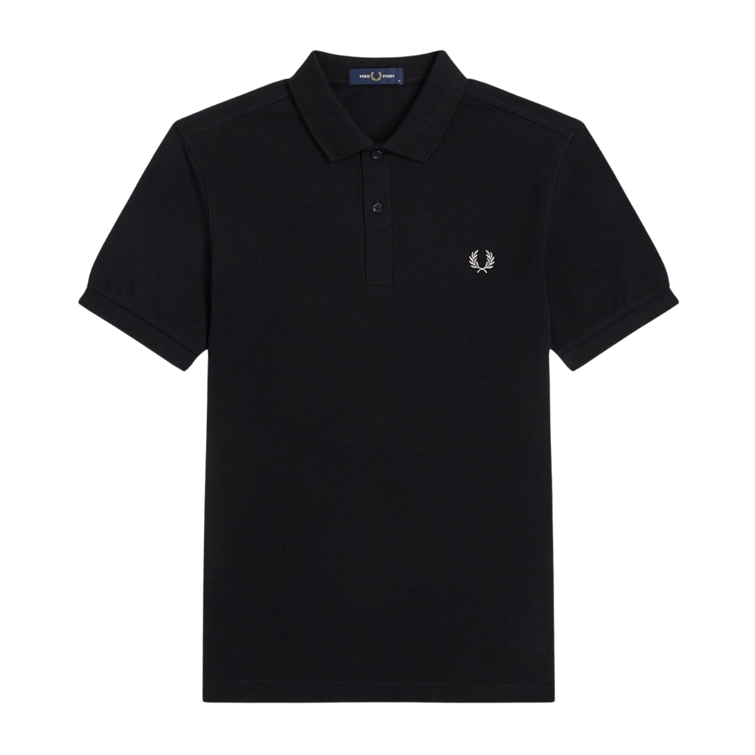 Fred Perry Classic Black Chrome Logo Polo Shirt S