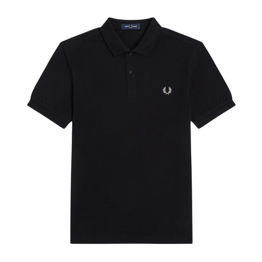 Fred Perry Classic Black Chrome Logo Polo Shirt S