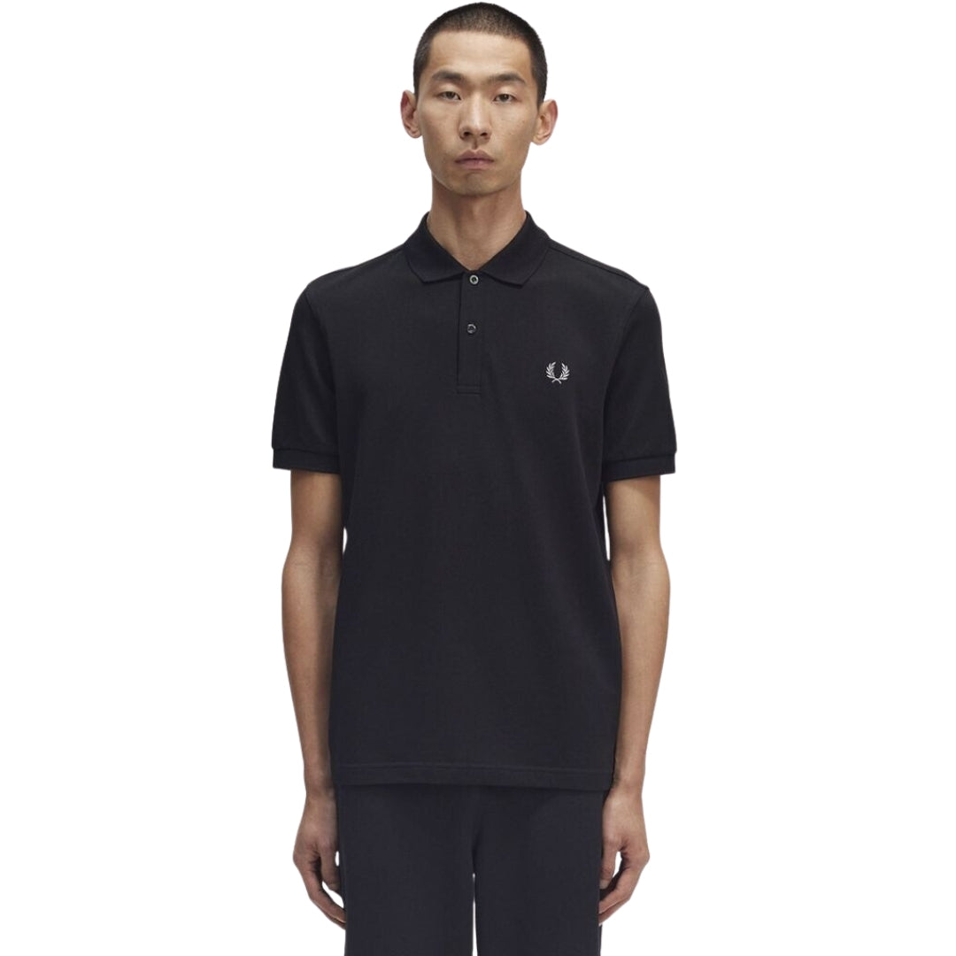 Fred Perry Classic Black Chrome Logo Polo Shirt S