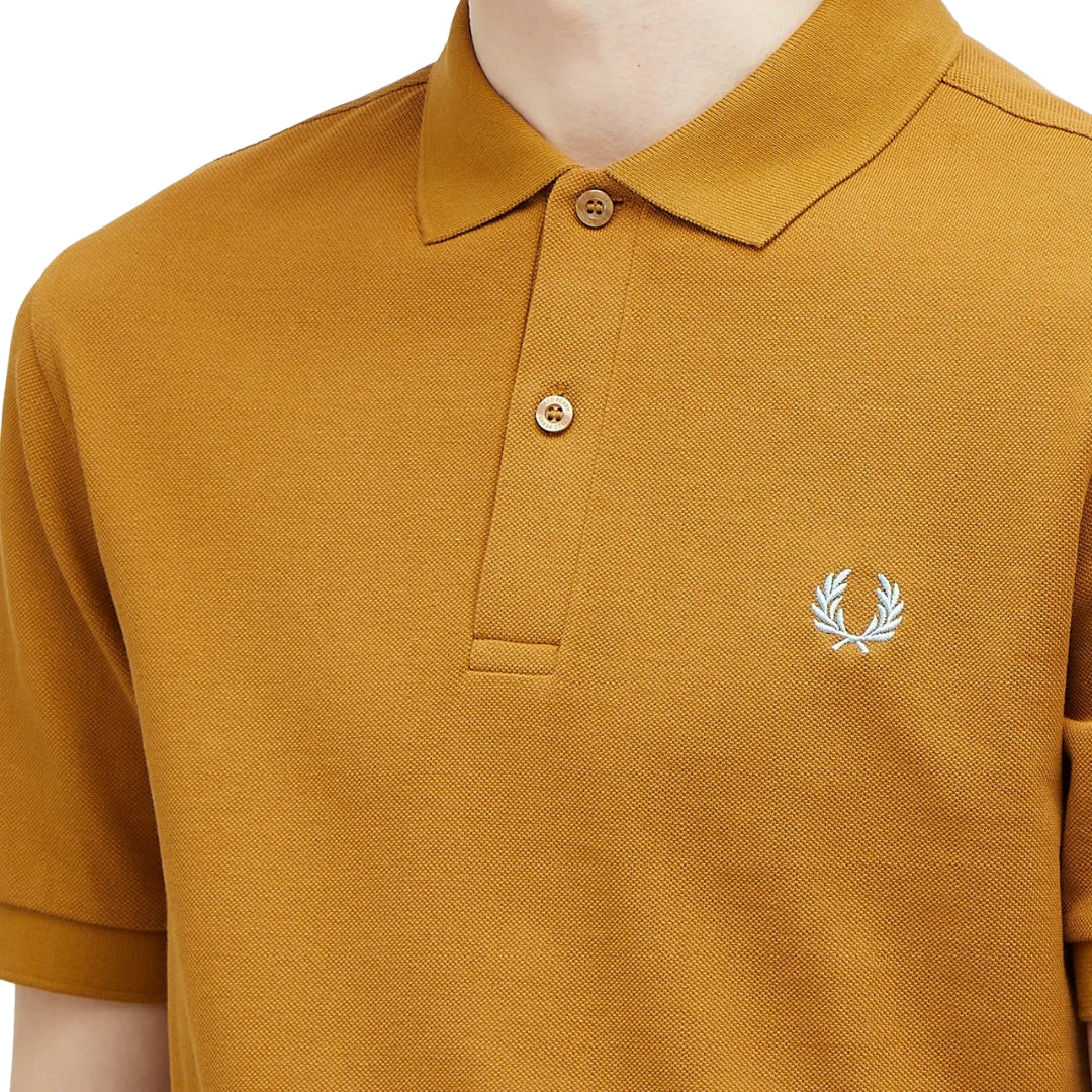 Fred Perry Classic Dark Caramel Blue Logo Polo Shirt XXL