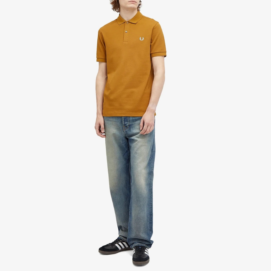 Fred Perry Classic Dark Caramel Blue Logo Polo Shirt XXL