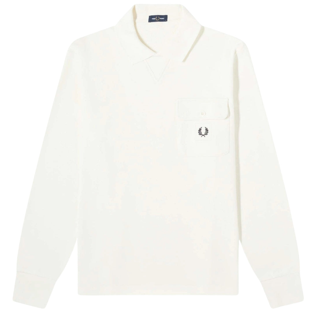 Fred Perry Long Sleeve Loopback Ecru Sweater XS