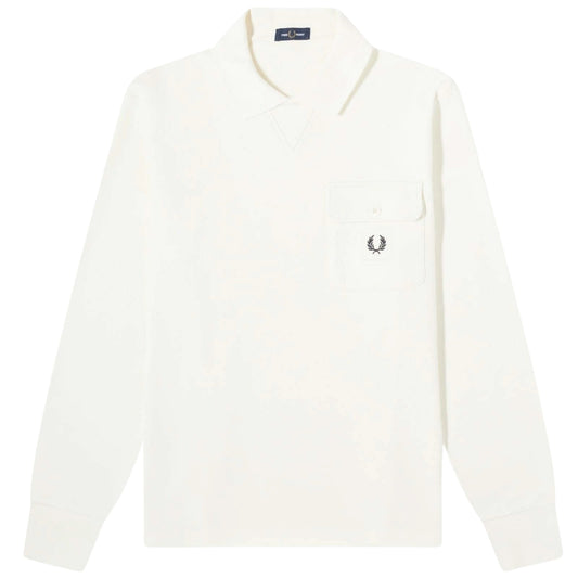 Fred Perry Long Sleeve Loopback Ecru Sweater XS