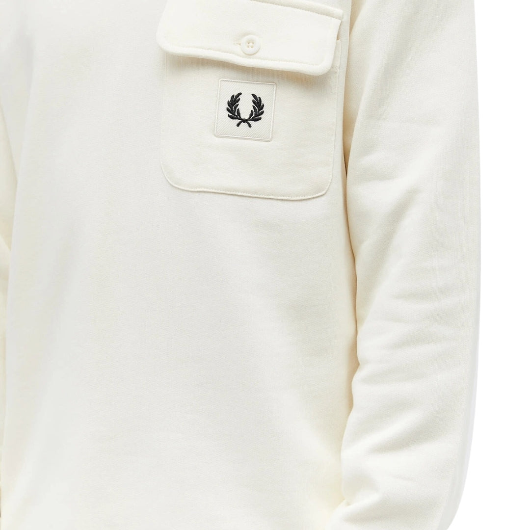 Fred Perry Long Sleeve Loopback Ecru Sweater XS