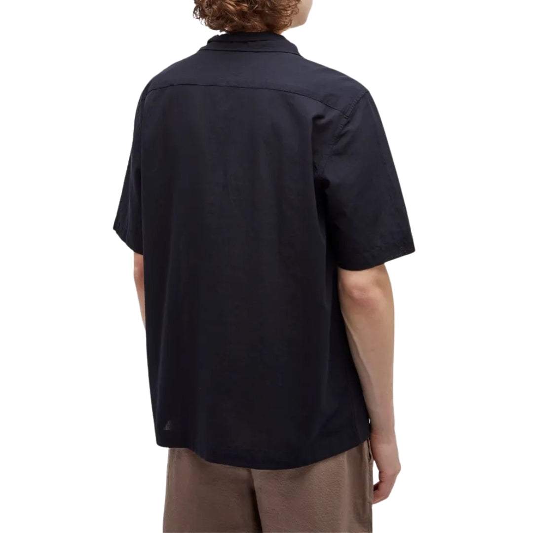 Fred Perry Textured Lightweight Navy Blue Vacation Shirt XS