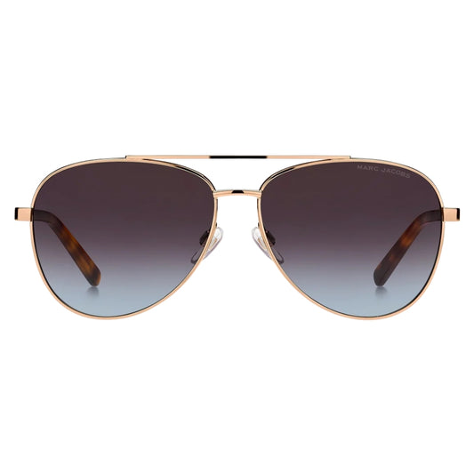 Marc Jacobs Brown Teal Lens Havana Detail Gold Sunglasses One Size