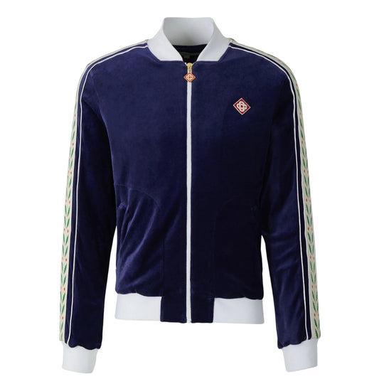 Casablanca Laurel Track Top Navy Blue Jackets