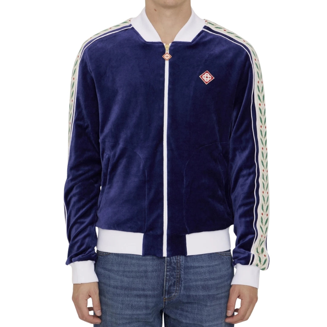 Casablanca Laurel Track Top Navy Blue Jackets