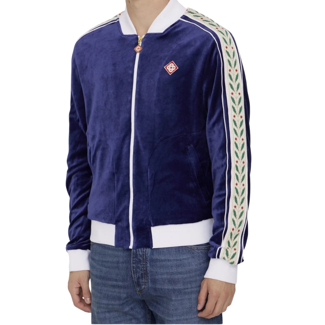 Casablanca Laurel Track Top Navy Blue Jackets