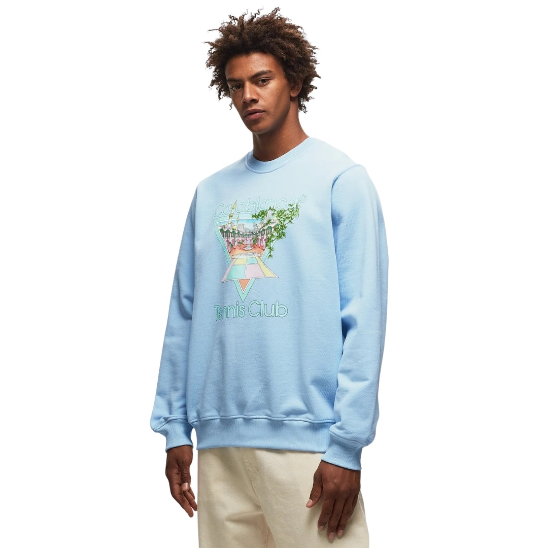 Casablanca Tennis Club Icon Patelle Pale Blue Sweatshirt