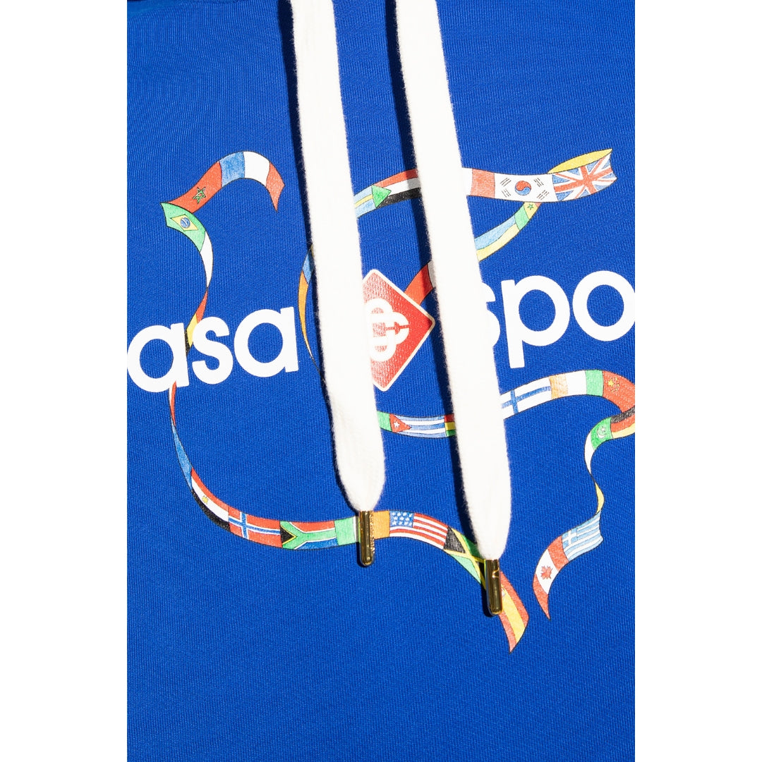Casablanca Drapeau De Collombes Printed Blue Hoodie