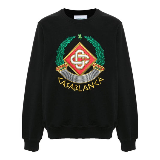 Casablanca Embroidered Casa Crest Black Sweatshirt