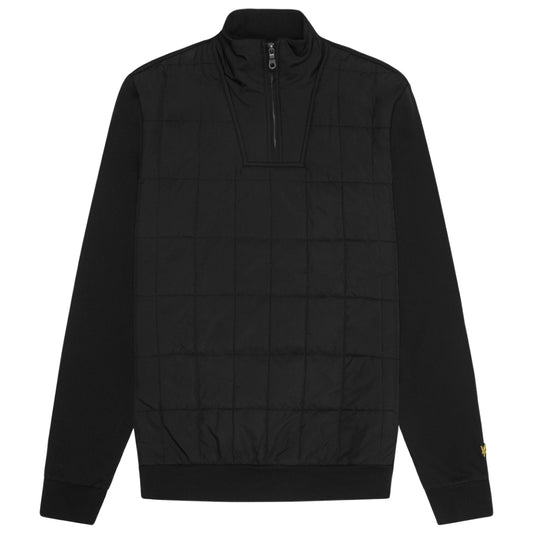 Lyle & Scott Hybrid Quilted Black Half-Zip Sweatshirt M