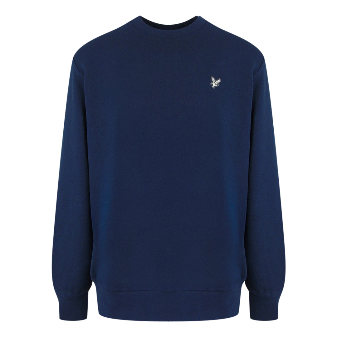 Lyle & Scott Diagonal Weave French Terry Crewneck Navy Blue S