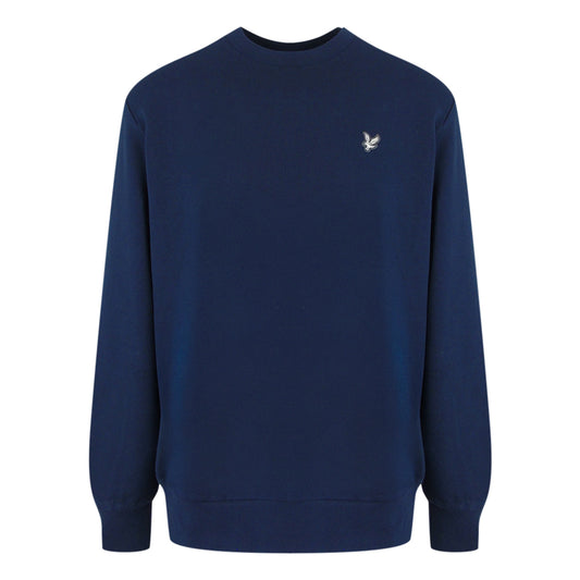 Lyle & Scott Diagonal Weave French Terry Crewneck Navy Blue S
