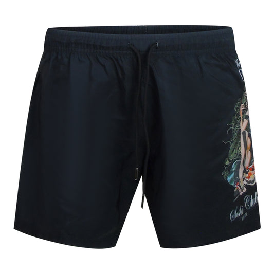 Philipp Plein Pin Up Logo Medium Boardshort Black Swim Shorts L